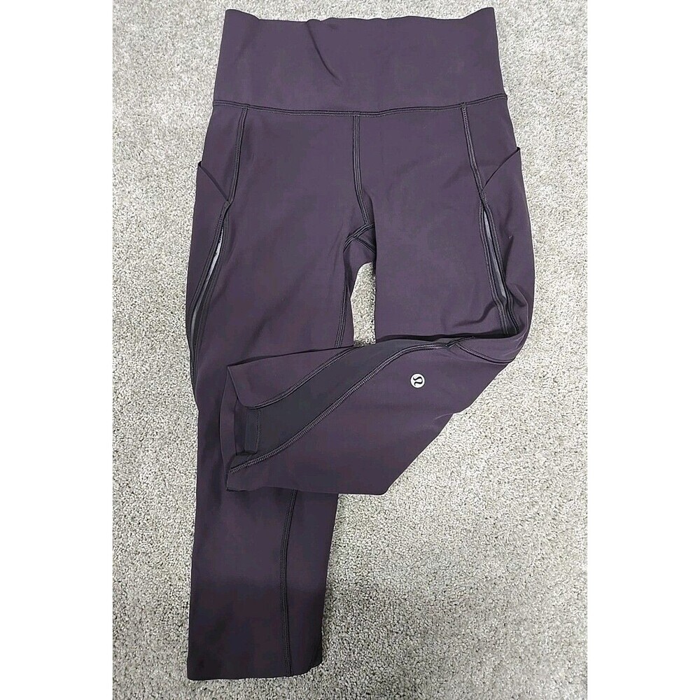 Lululemon Pace Perfect Crop 17" Leggings Pockets Mauve Purple Women’s Size 4